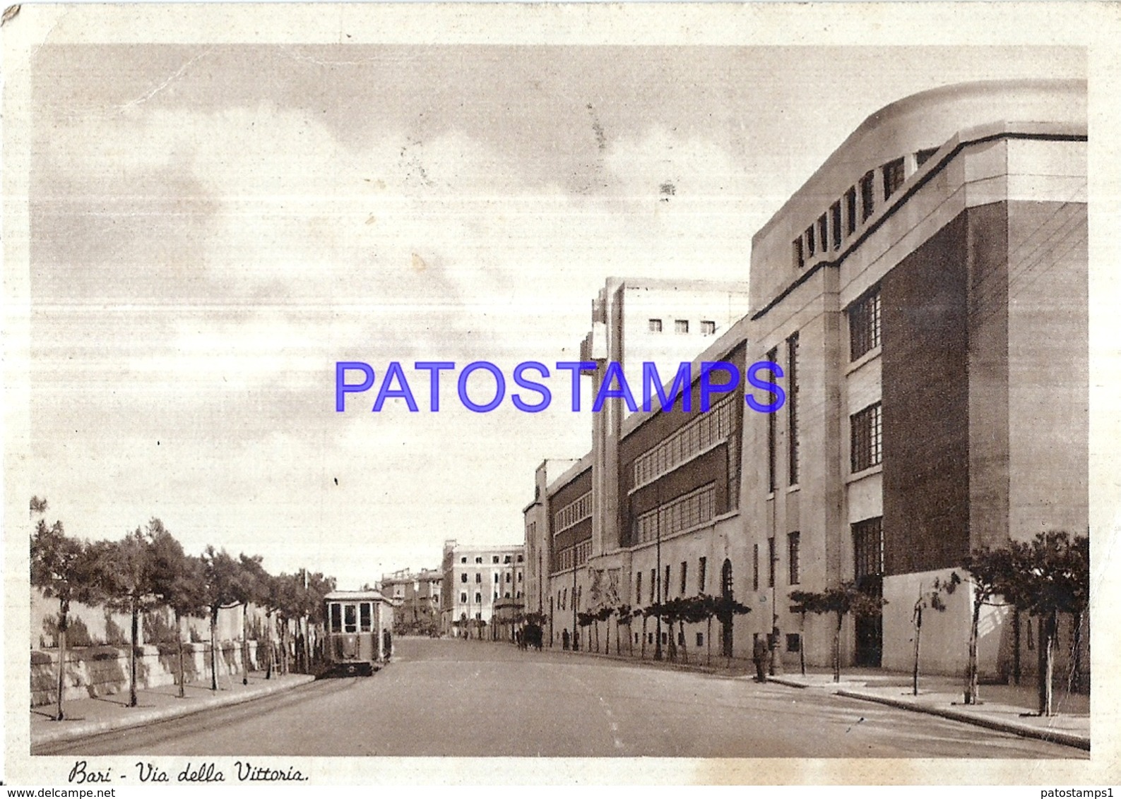 125477 ITALY BARI APULIA STREET OF VITTORIA & TRANVIA TRAMWAY POSTAL POSTCARD - Autres & Non Classés