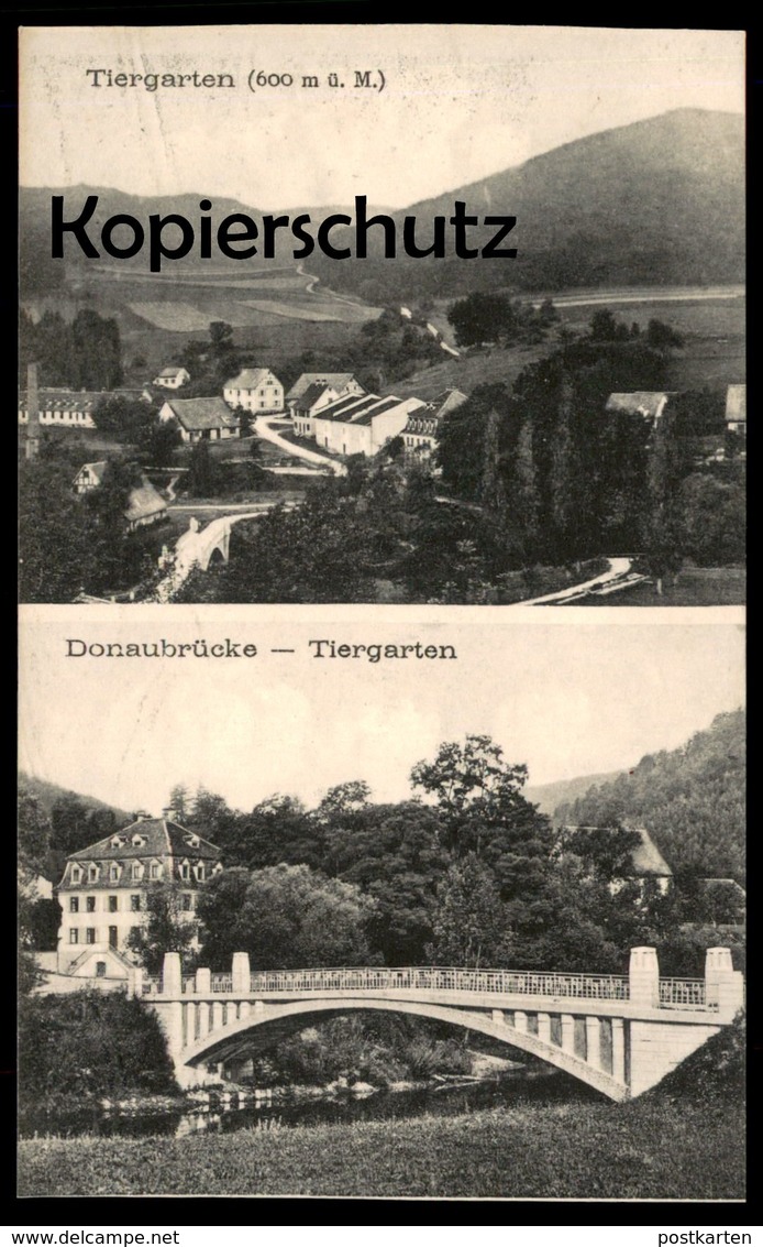 ALTE POSTKARTE TIERGARTEN DONAUBRÜCKE OBERKIRCH Brücke Bridge Pont Ansichtskarte Postcard AK Cpa - Oberkirch