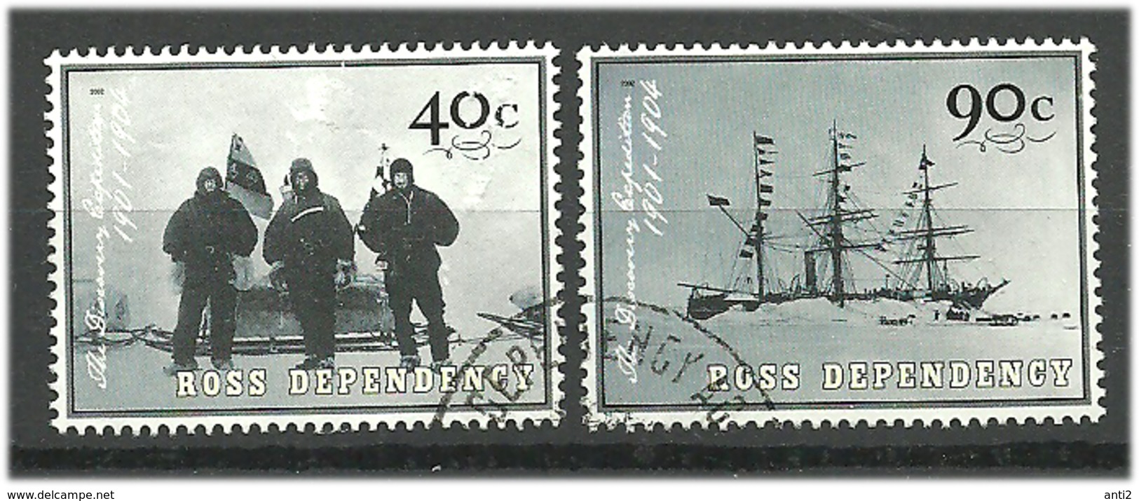 Ross Dependency 2002 Robert Scott And MS Discovery Ship,  Mi  78 And 80 Cancelled(o) - Used Stamps