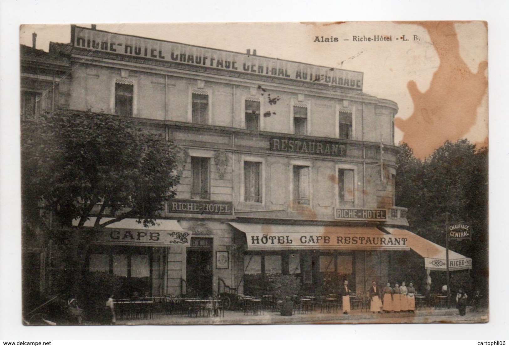 - CPA ALAIS (Alès / 30) - Riche-Hôtel 1914 (avec Personnages) - Edition L. B. - - Alès