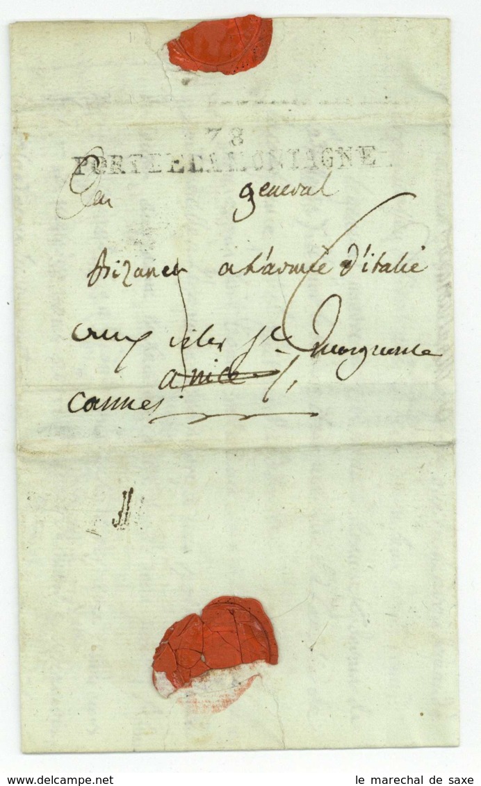 PORT-LA-MONTAGNE 1794 Toulon Brenier De Montmorand General (1767-1832) Autographe Bataillon Isere Revolution - Armeestempel (vor 1900)