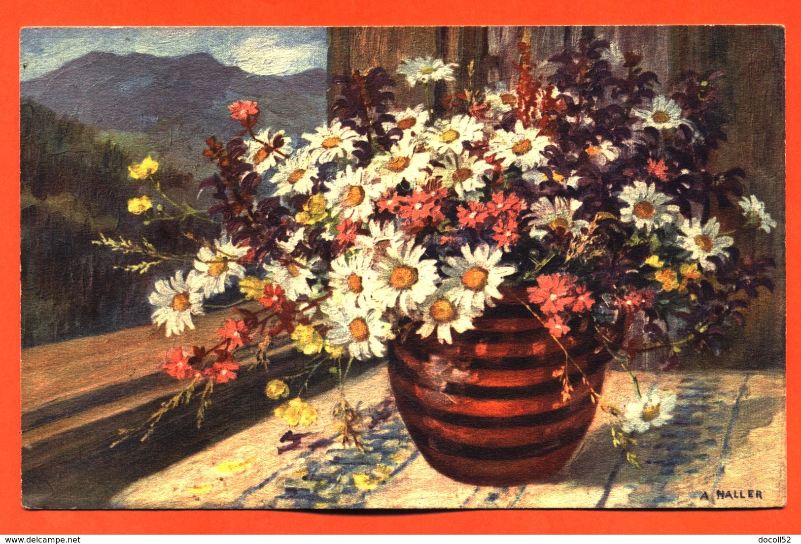 CPA Illustrée A Haller " Fleurs Dans Un Vase " - Haller, A.