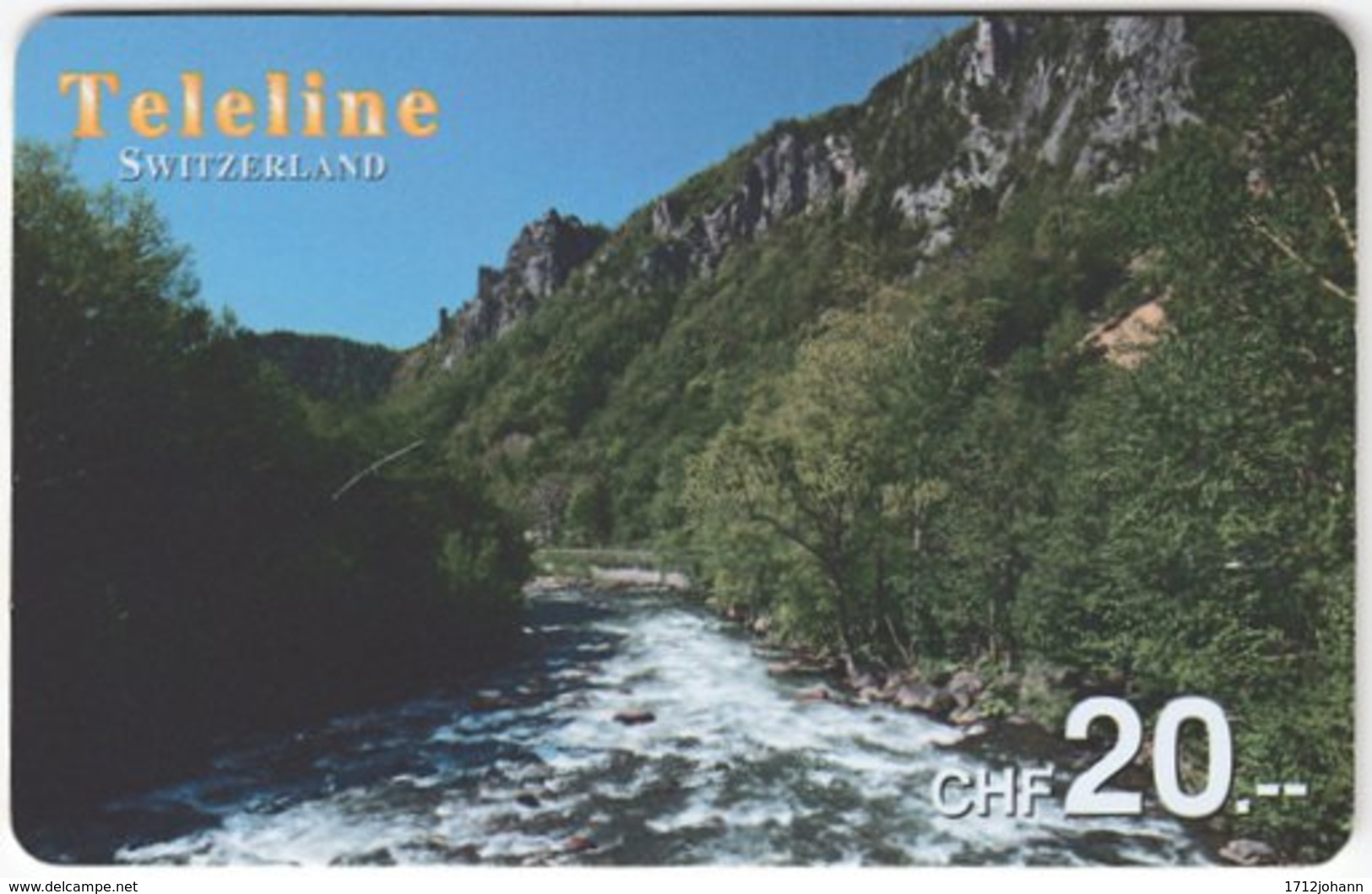 SWITZERLAND D-089 Prepaid Teleline - Landscape, Waterfall - Used - Suisse