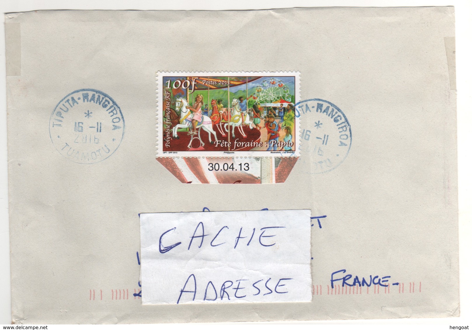 Beau Timbres , Stamp  " Fête Foraine : Paoio " Avec Marge Datée Sur Lettre Du 16/11/2016 - Briefe U. Dokumente