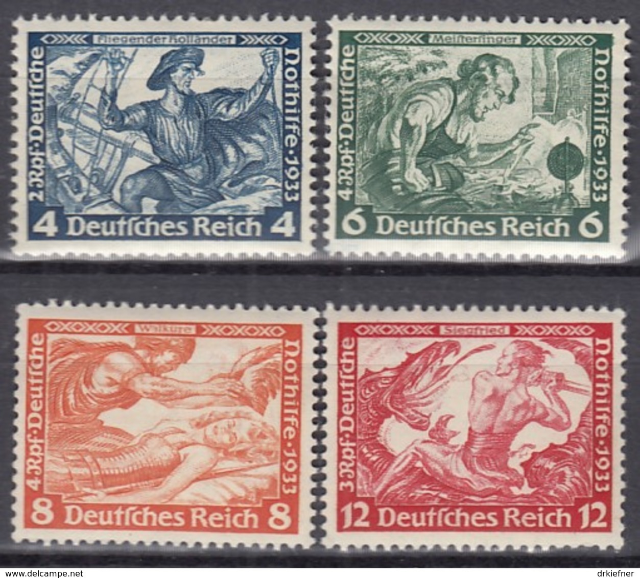 DR  500 B, 502-504 B, Postfrisch**, Nothilfe: Wagner 1933 - Unused Stamps