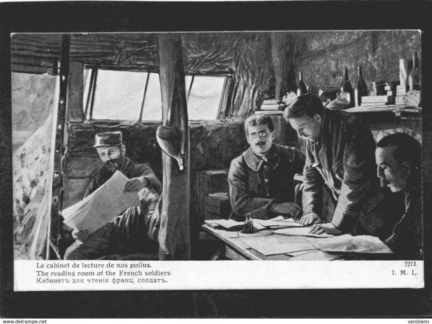 CPA - Le Cabinet De Lecture De Nos Poilus - Guerre 1914-18