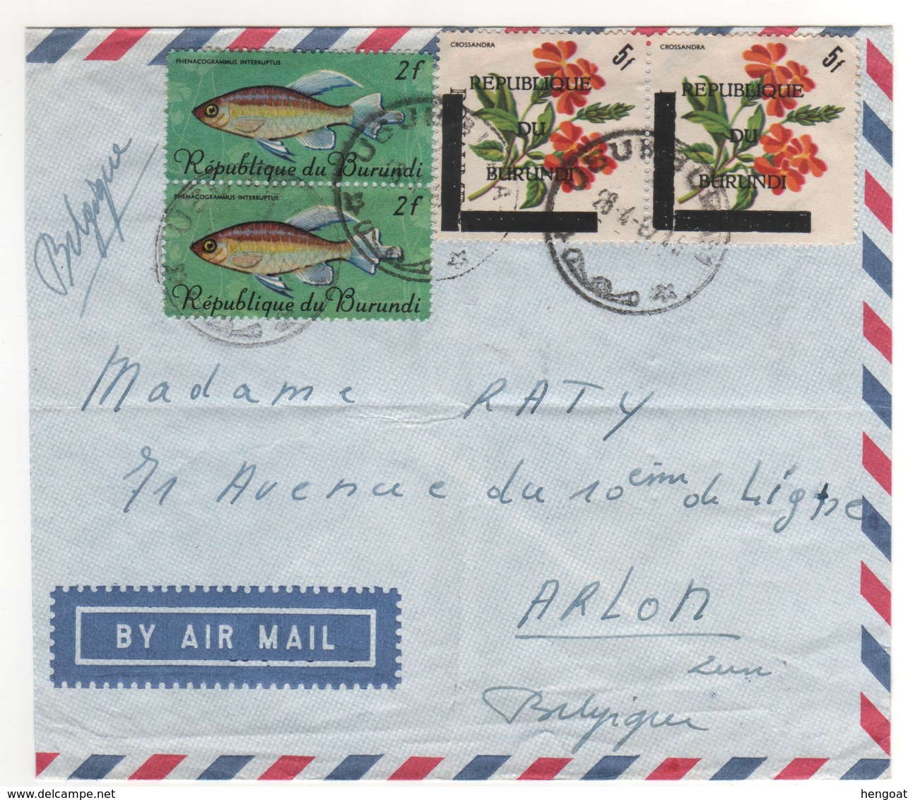 Beaux Timbres , Stamps " Poisson , Fleurs Surchargés  Sur Lettre , Enveloppe , Cover , Mail Du 28/04/1987 ?? - Gebraucht