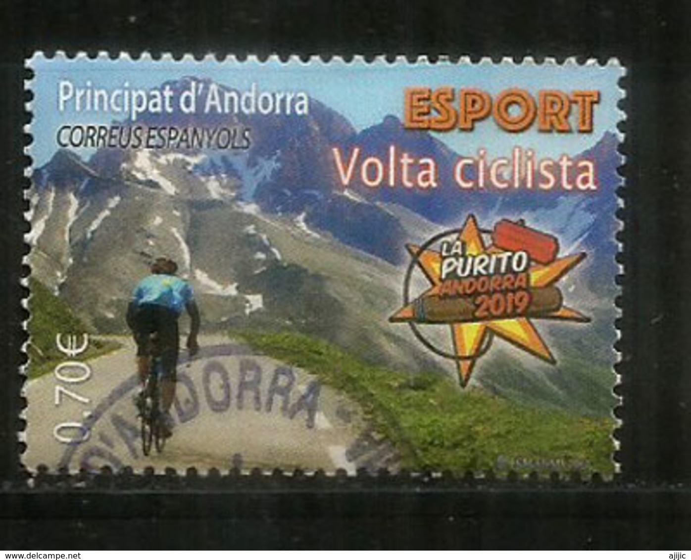 "La Purito" 2019 Andorra.Course Cyclotouriste. 145 Km,avec 5 200 Mètres De Dénivelé. Timbre Oblitéré, 1 ère Qualité - Usados