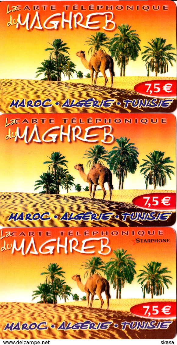 3 Cartes Prépayées Maghreb 7,5€ Différentes - Autres & Non Classés