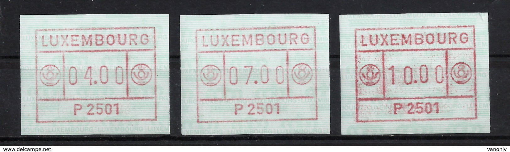 Luxemburg ATM 1 ** 3 Werte - Postage Labels