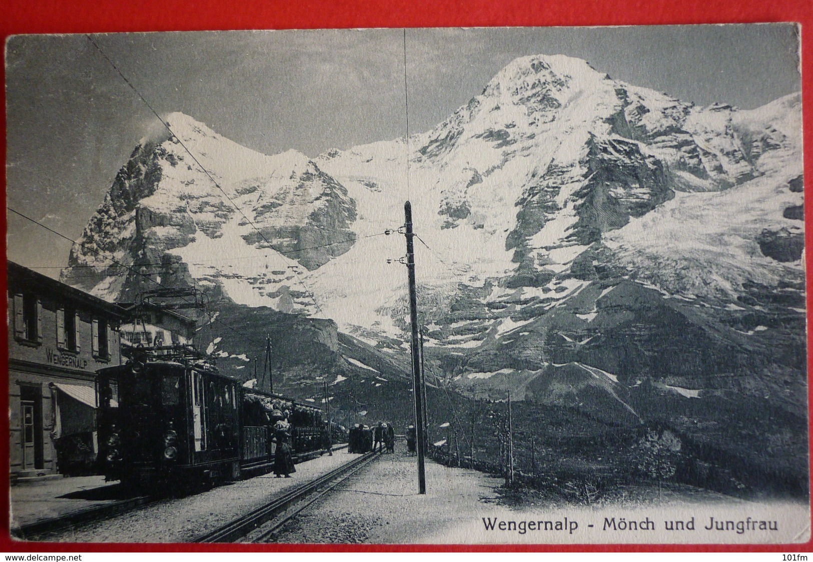 SWITZERLAND - WENGERNALP , TRAIN AT STATION 1927 - Trenes