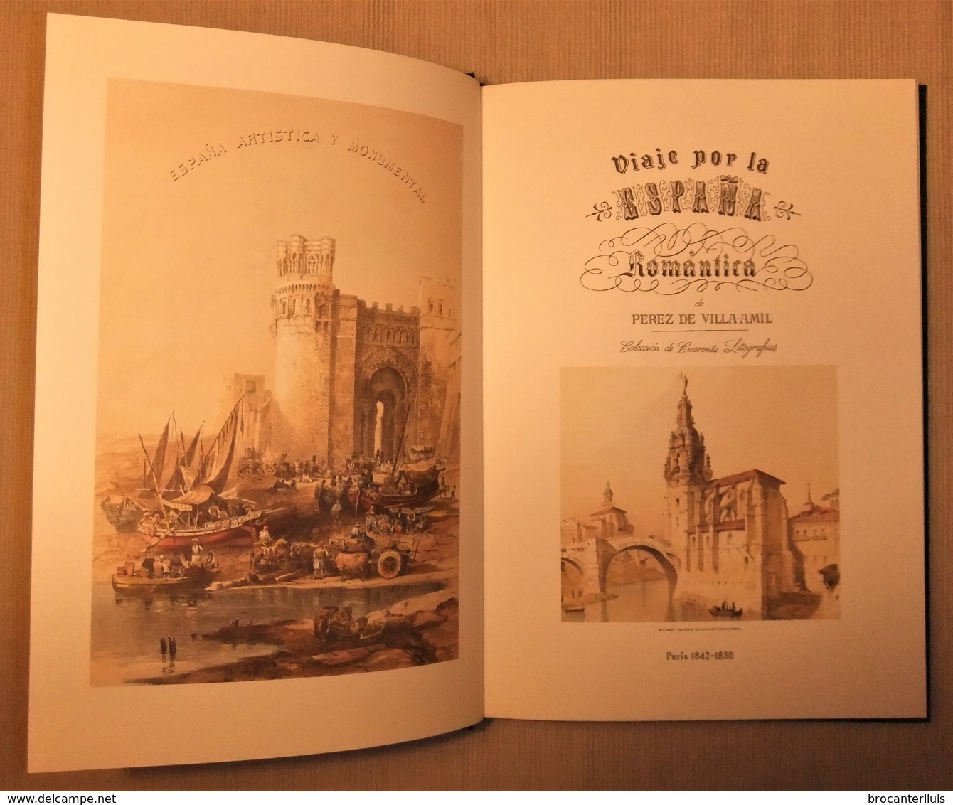VIAJE POR LA ESPAÑA ROMANTICA , DE PEREZ DE VILLA-AMIL 40 LITOGRAFIAS AÑO 1990
