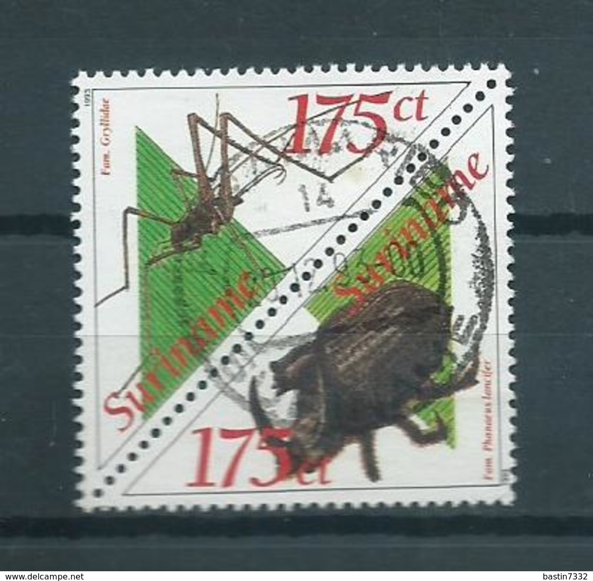 1993 Suriname Pair Insects 175 Cent Used/gebruikt/oblitere - Surinam