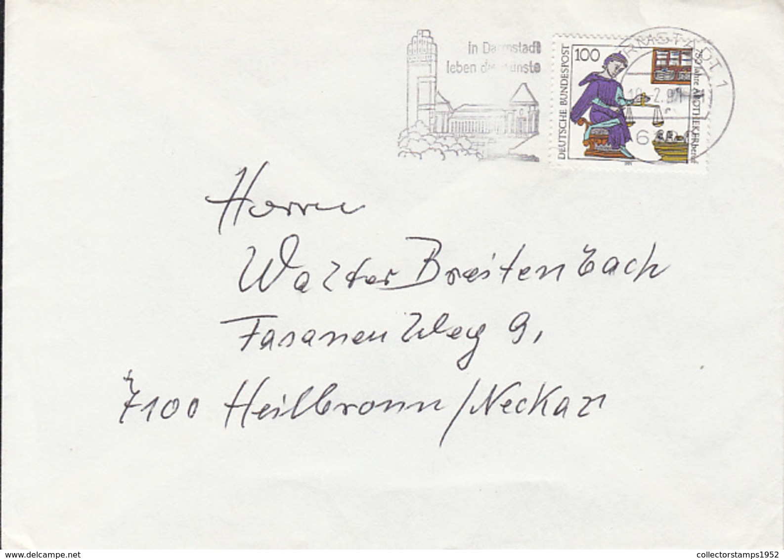 83902- PHARMACY STAMPS ON COVER, DARMSTADT SPECIAL POSTMARK, 1991, WEST GERMANY - Storia Postale