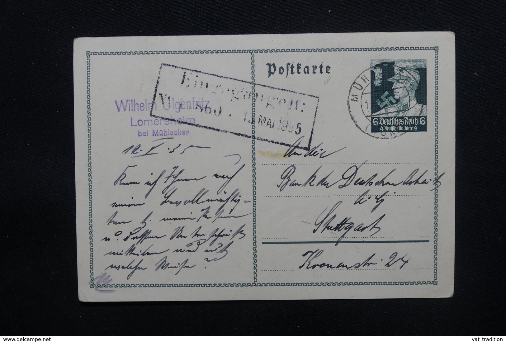 ALLEMAGNE - Entier Postal De Mühlacker Pour Stuttgart En 1935 - L 48712 - Covers & Documents