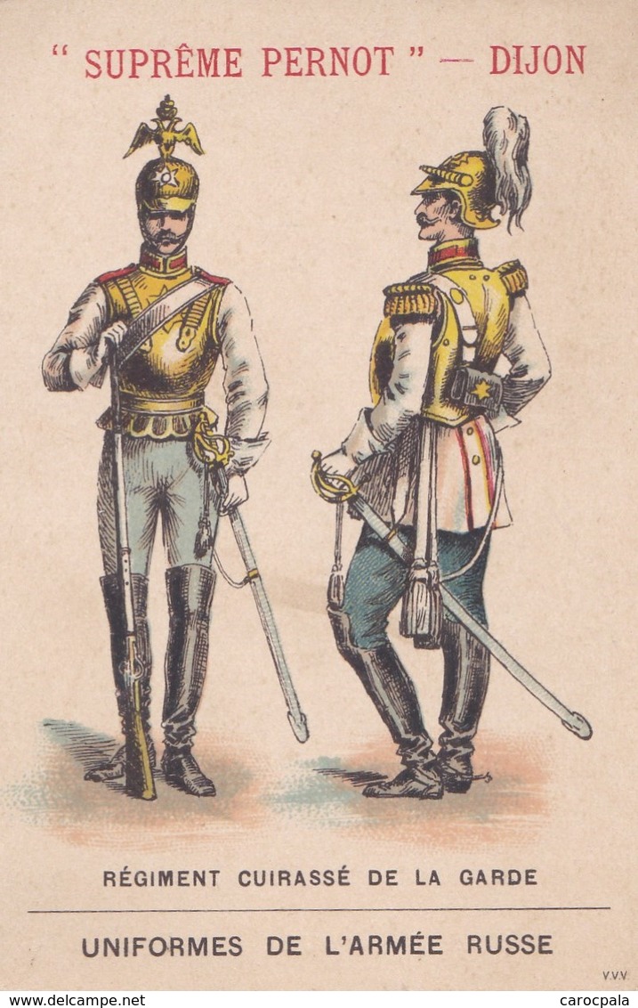 Vers 1900 Biscuits Pernot ,usines Dijon ,régiment Cuirassé De La Garde ,uniformes De L'armée Russe - Russia