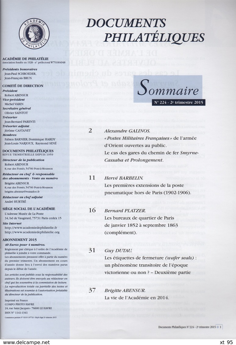 Documents Philateliques - N°224 - Voir Sommaire - Frais De Port 2€ - Andere & Zonder Classificatie
