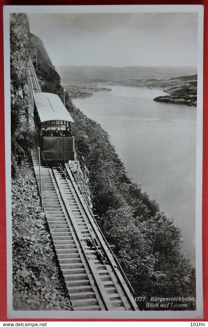 SWITZERLAND - BLICK AUF LUZERN , BURGENSTOCKBAHN , FUNICULAIRE - Funicular Railway