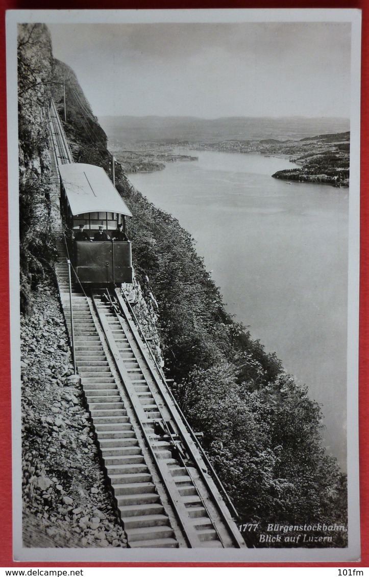 SWITZERLAND - BLICK AUF LUZERN , BURGENSTOCKBAHN , FUNICULAIRE - Seilbahnen