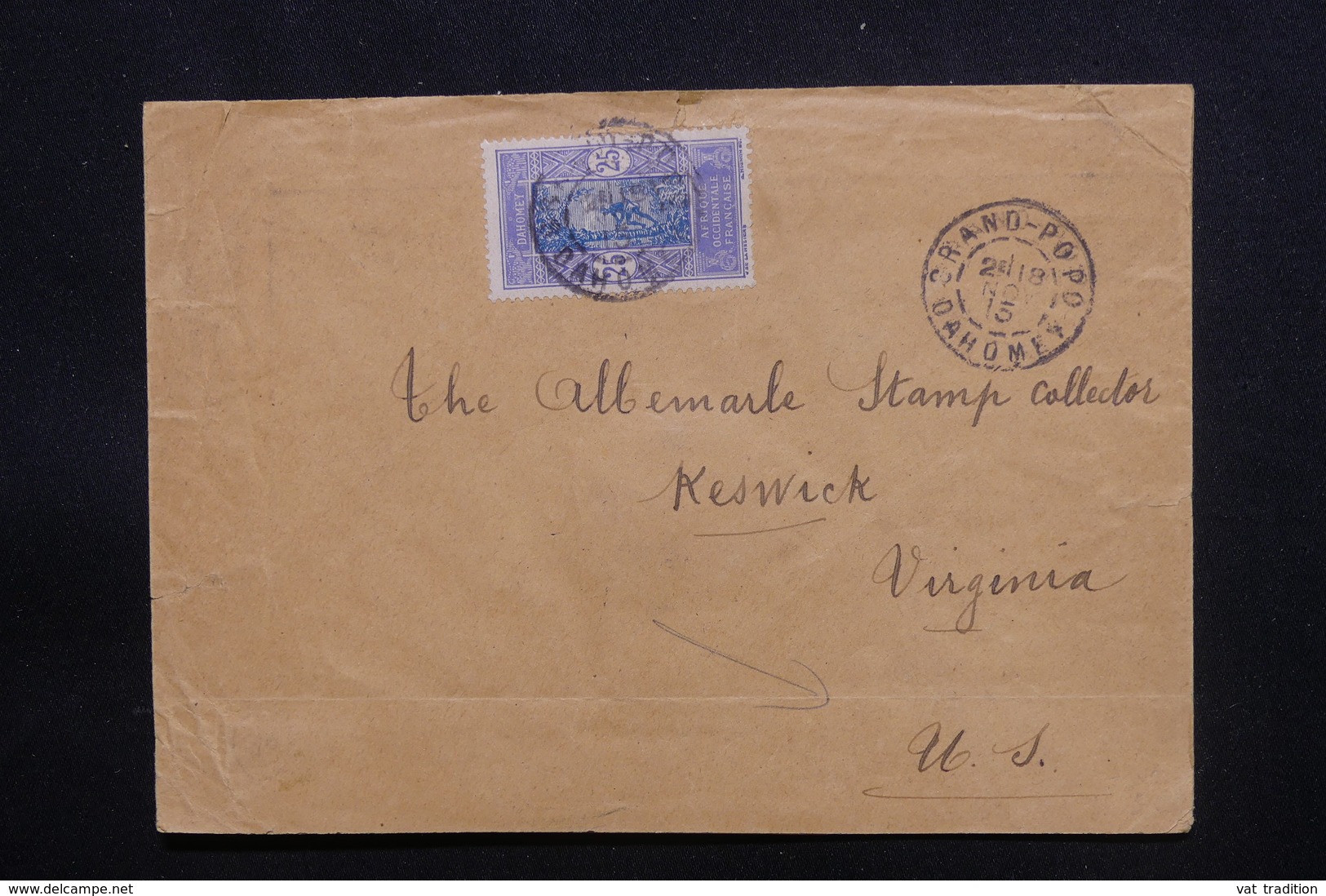 DAHOMEY - Enveloppe De Grand Popo Pour Les Etats Unis En 1915 - L 48716 - Storia Postale