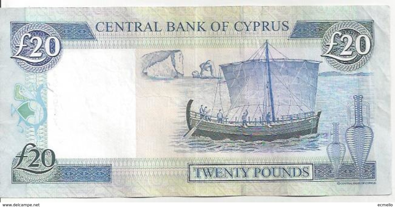 CYPRUS P63b 20 POUNDS 2001 VF - Chipre