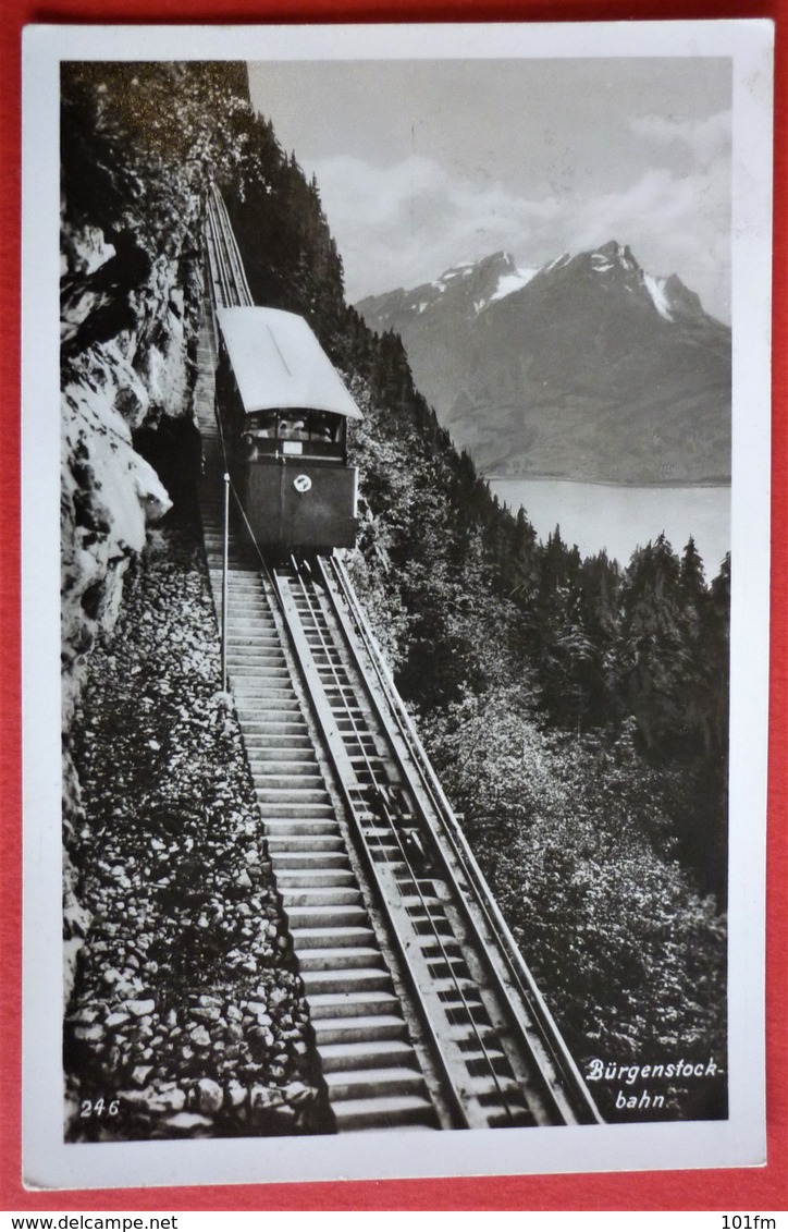 SWITZERLAND - BURGENSTOCKBAHN , FUNICULAIRE - Funicular Railway