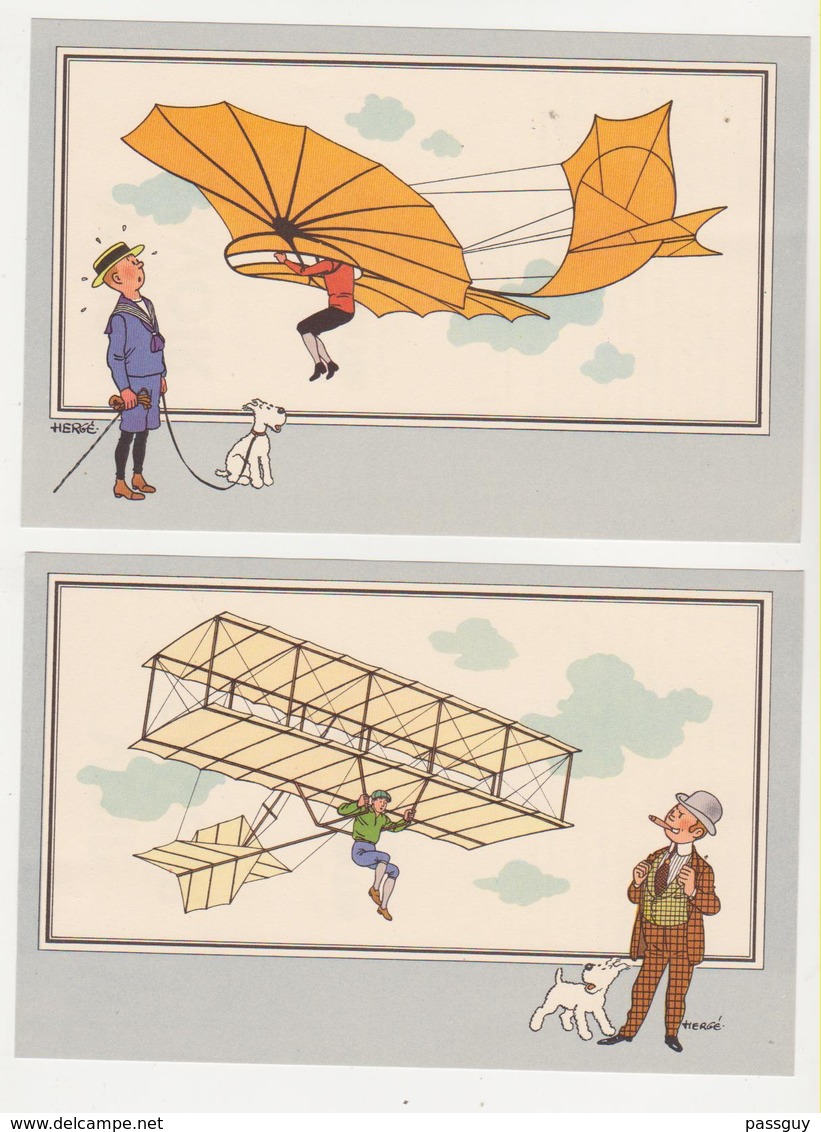 6 Chromos Timbre TINTIN « VOIR & SAVOIR » L'aviation Série 1 - Autres & Non Classés