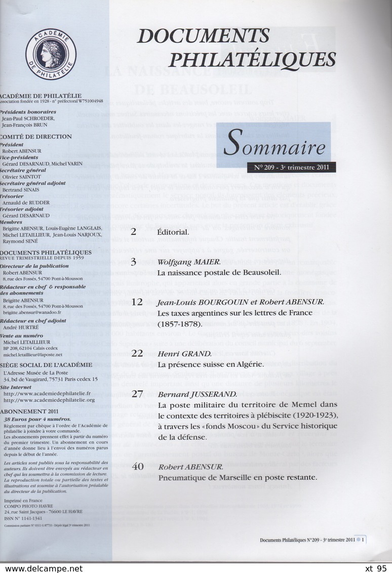 Documents Philateliques - N°209 - Voir Sommaire - Frais De Port 2€ - Autres & Non Classés