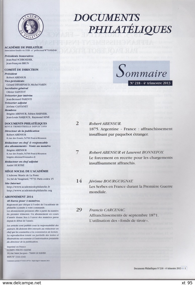 Documents Philateliques - N°218 - Voir Sommaire - Frais De Port 2€ - Sonstige & Ohne Zuordnung