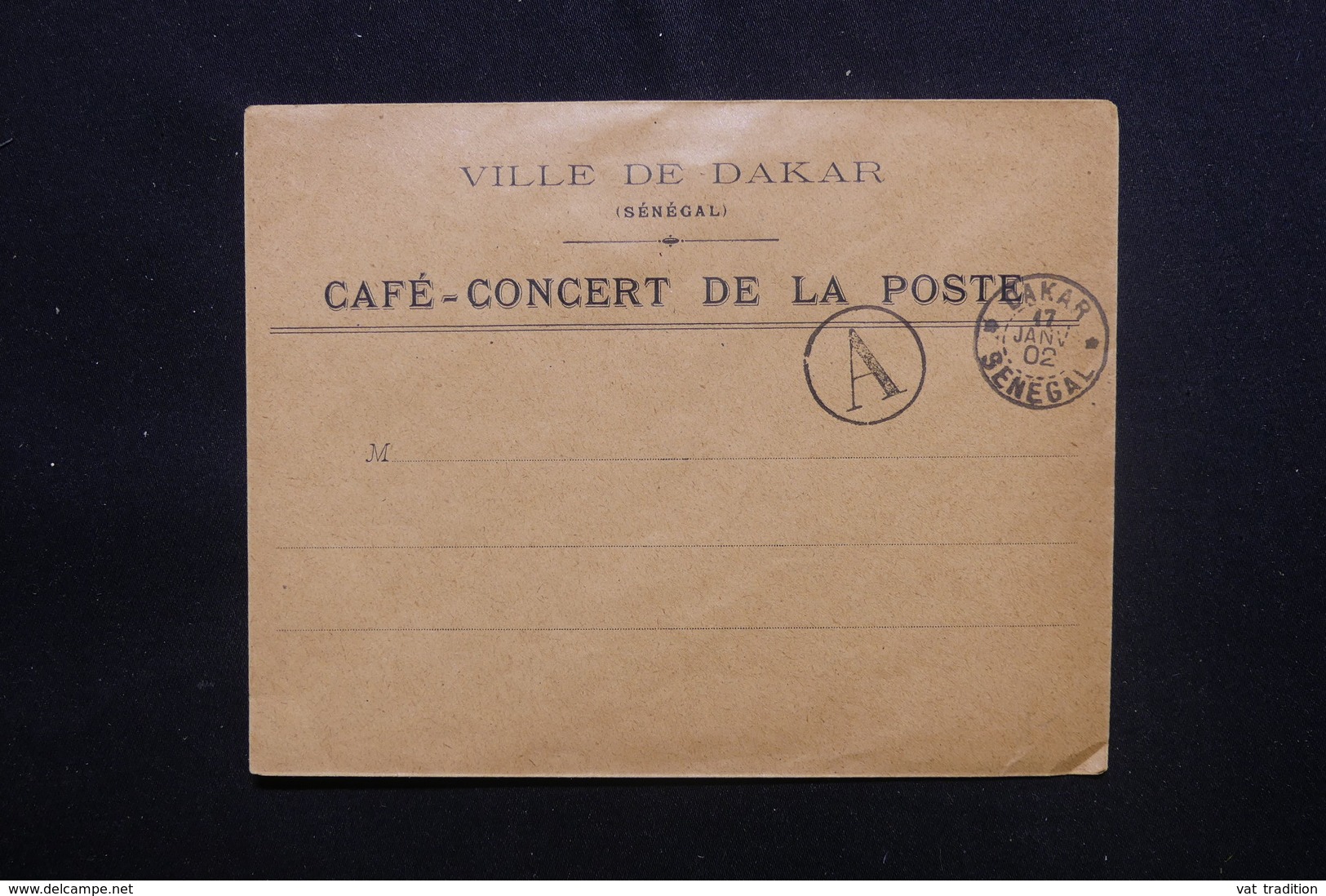 SÉNÉGAL - Oblitération De Dakar + Cachet A Sur Enveloppe à Entête En 1902, Non Voyagé - L 48730 - Lettres & Documents