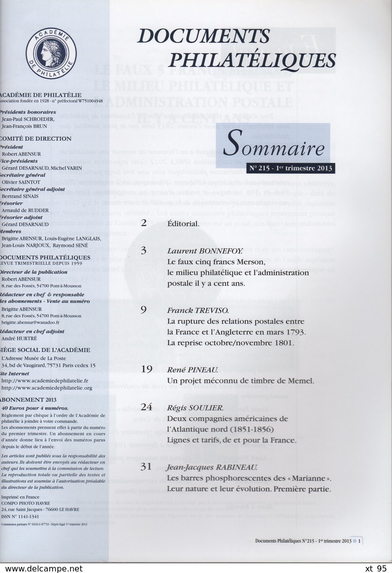 Documents Philateliques - N°215 - Voir Sommaire - Frais De Port 2€ - Sonstige & Ohne Zuordnung