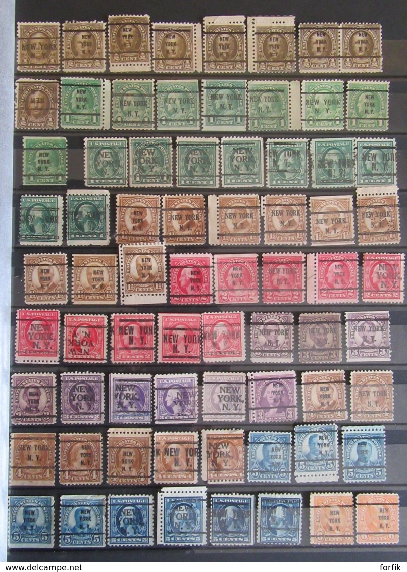 Precancel / Preo USA - More Than 600 Stamps Used Principally (a Few Are Mint) + Other Stamps For Study - Préoblitérés