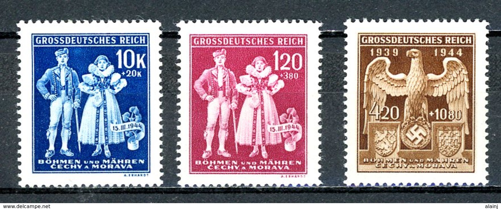 Böhmen & Mähren   ---   Y&T   112 - 114    X     Mi   133 - 135    ---     TTB - Used Stamps