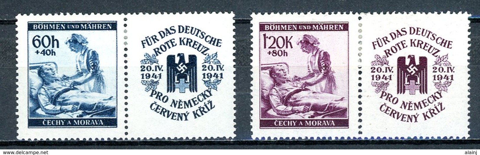 Böhmen & Mähren   ---   Y&T    61 - 62    X     Mi   62 - 63   ---    Faibles Charnières  --  TTB - Oblitérés