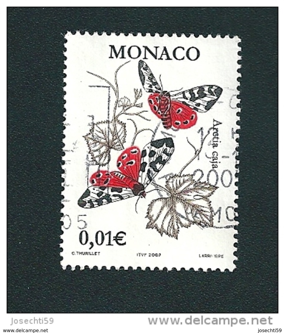 N° 2323 Papillon Arctia Caja Soush  Timbre  Monaco Oblitéré 2002 - Used Stamps