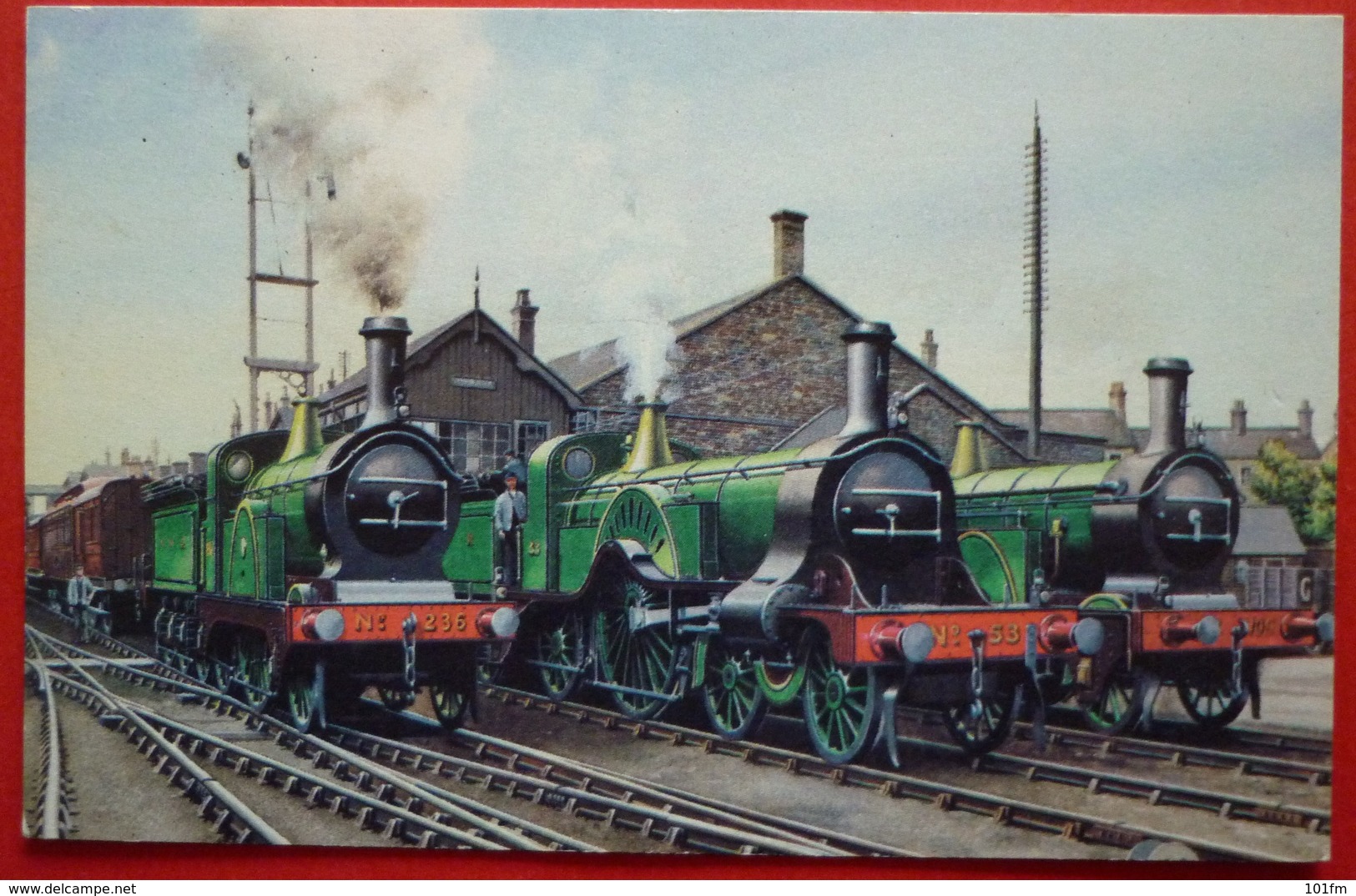 UP EXPRESS CHANGING ENGINES AT GRANTHAM , STEAM LOCOMOTIVE - Treni