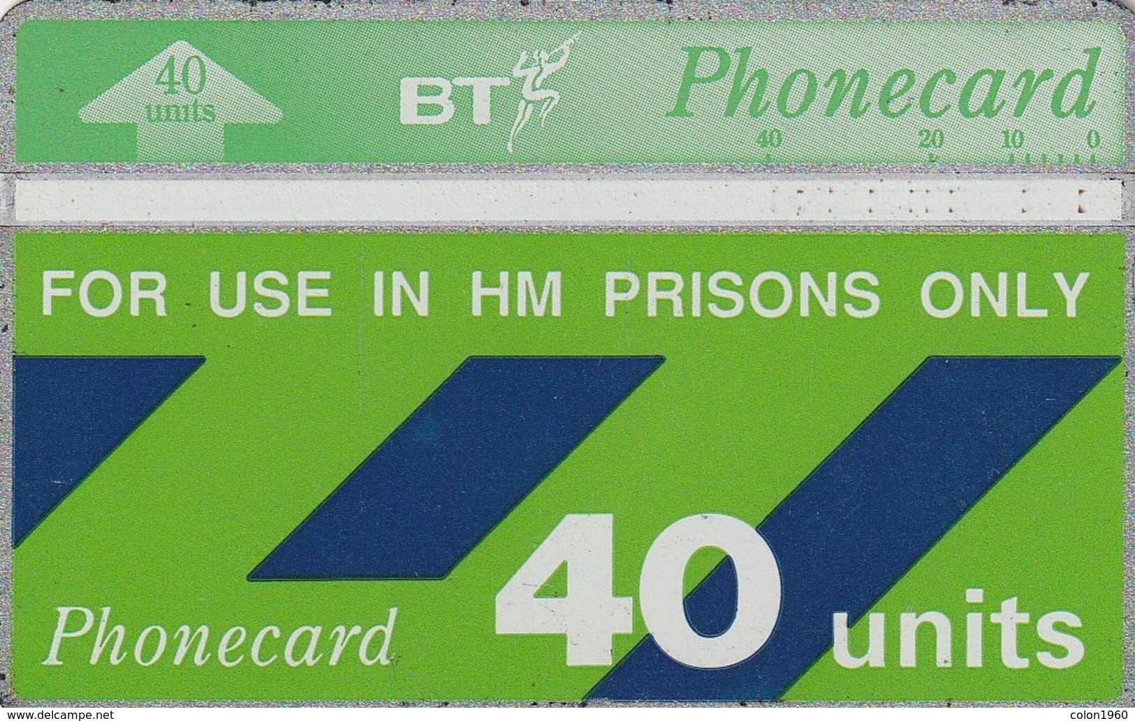 REINO UNIDO. HM Prisons Only (Thermographic Band) 40U. 524G. 05/1995. CUP005. (599) - Autres & Non Classés