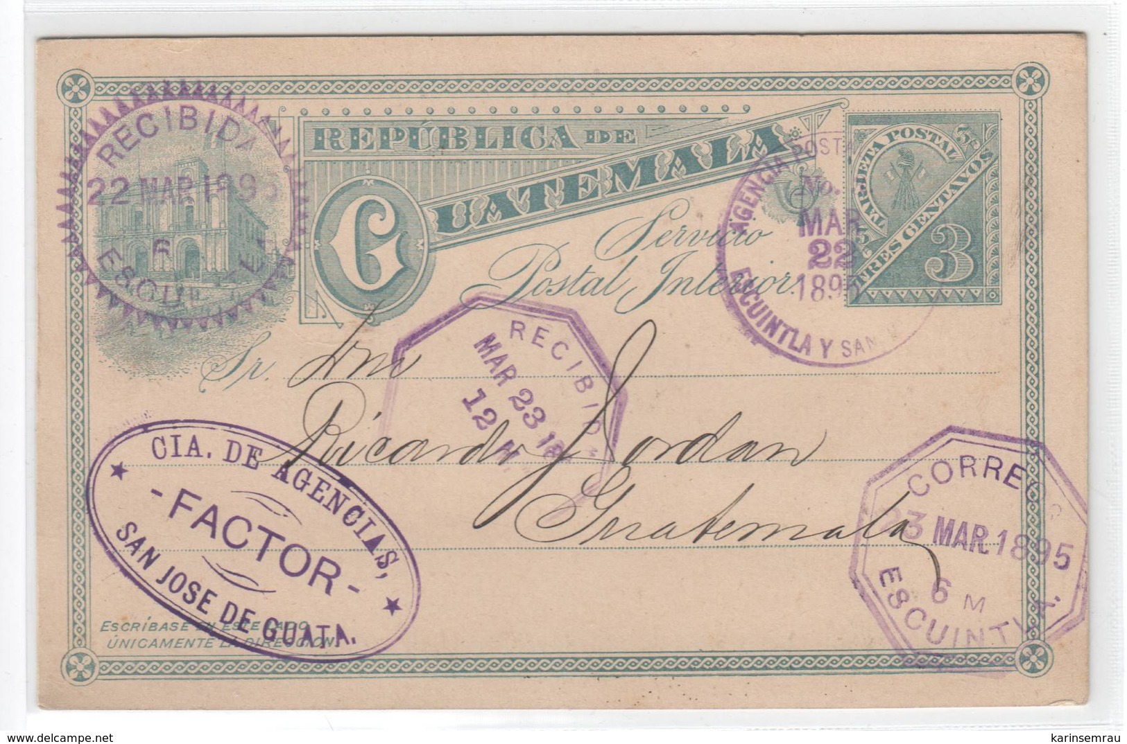 Guatemala , Alte Ganzsache , 1895 - Guatemala