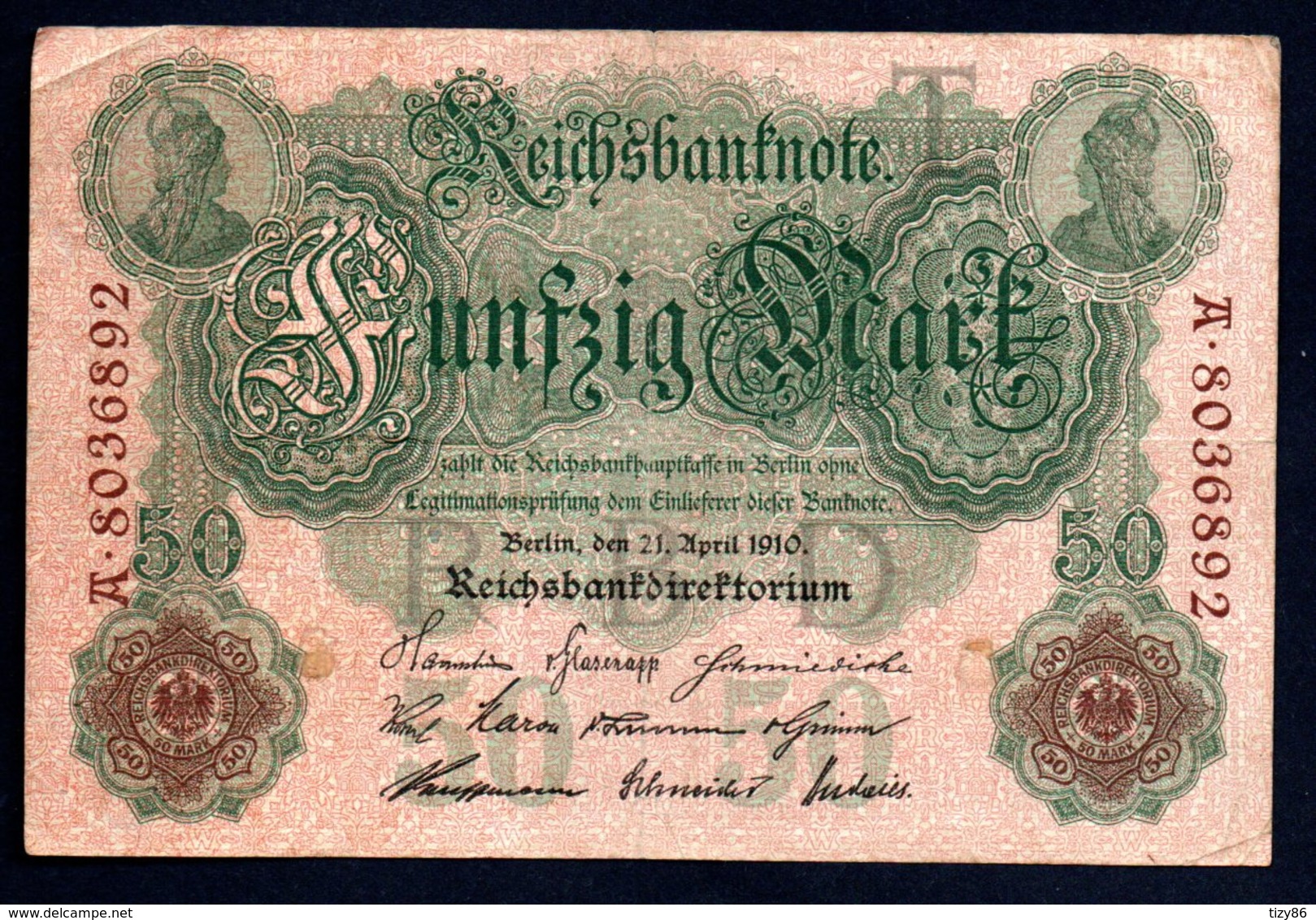 Banconota Germania 50 Mark 1910 (circolata) - 50 Mark