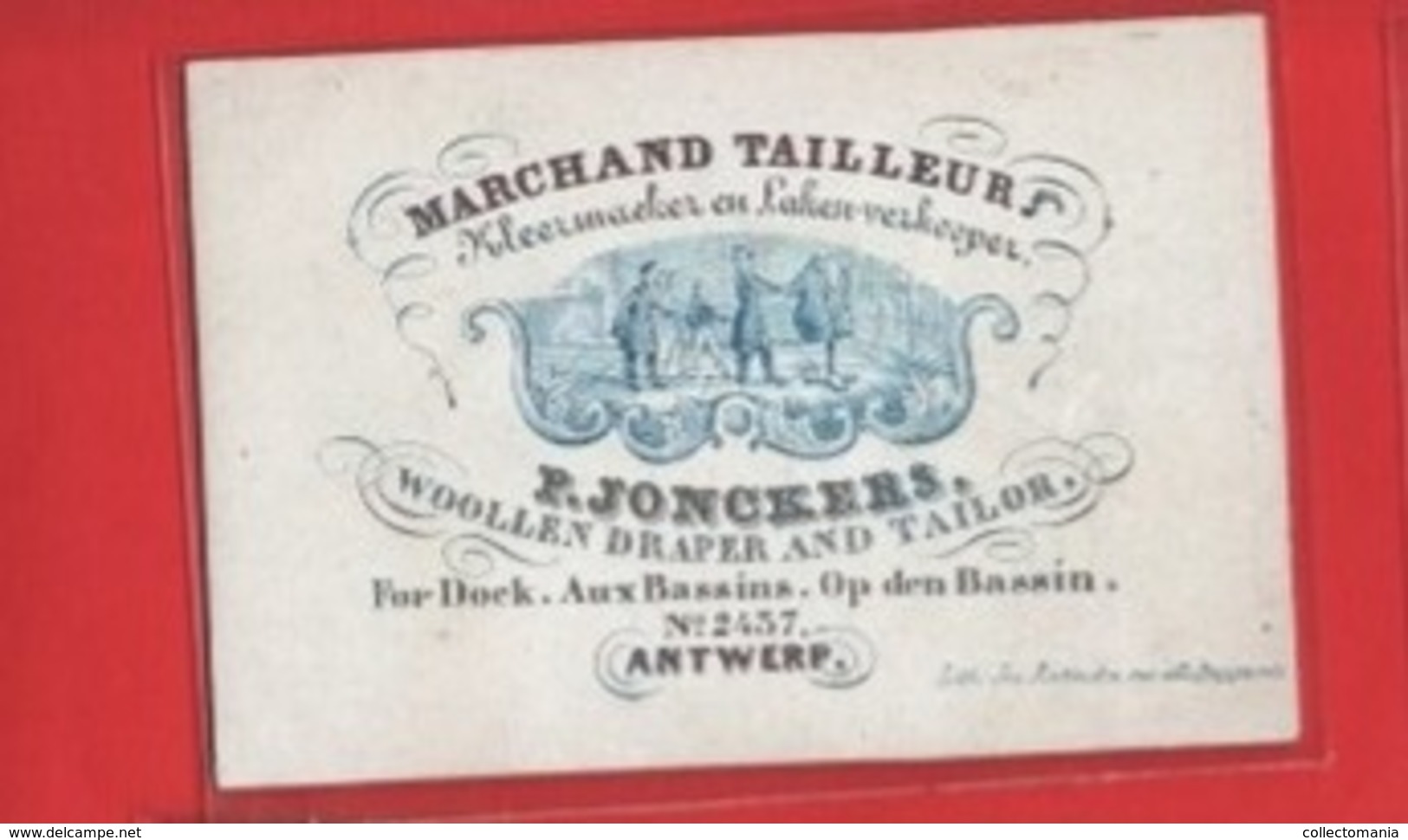 Lot85A : 9 ViSiT Cards, Printer RATiNCKX In ANVERS Antwerpen Porseleinkaarten Circa 1840 à1860 Hand Press Litho - Porcelana