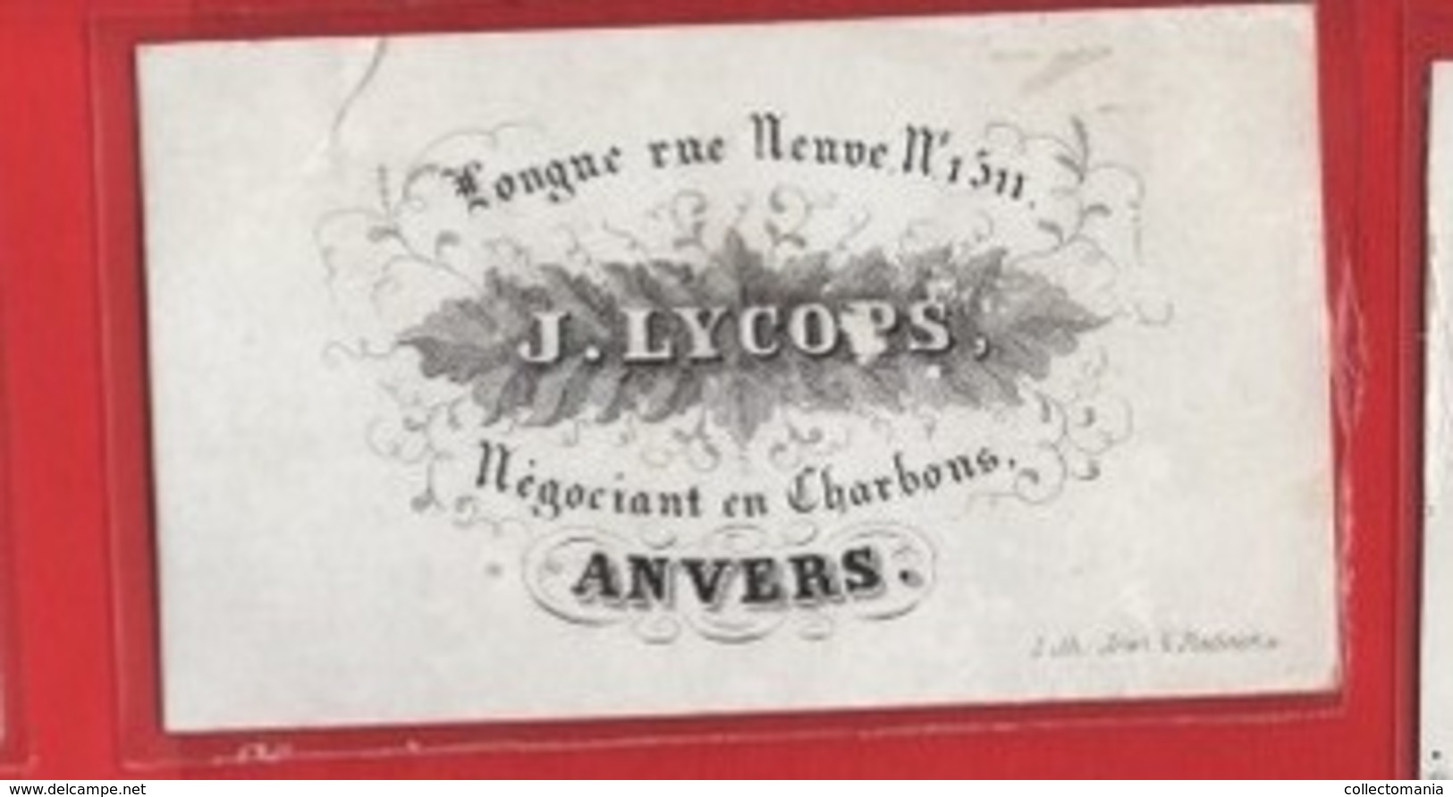 Lot85A : 9 ViSiT Cards, Printer RATiNCKX In ANVERS Antwerpen Porseleinkaarten Circa 1840 à1860 Hand Press Litho - Porcelaine