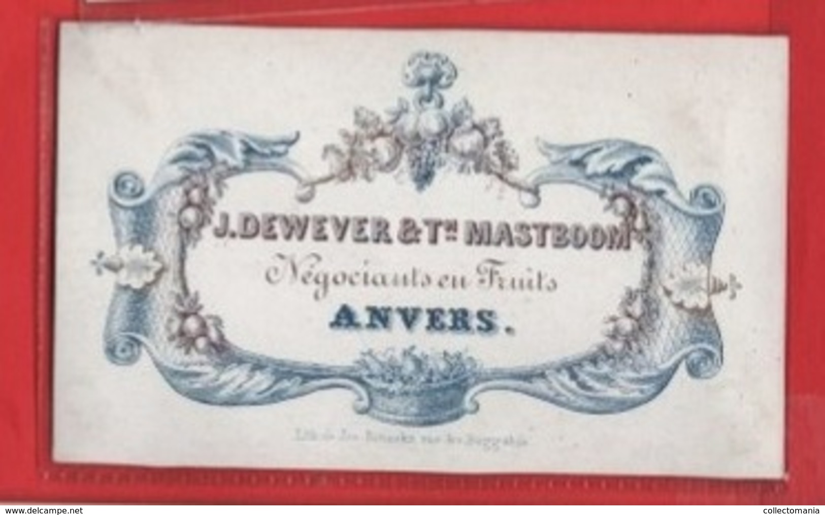 Lot85A : 9 ViSiT Cards, Printer RATiNCKX In ANVERS Antwerpen Porseleinkaarten Circa 1840 à1860 Hand Press Litho - Porcelana