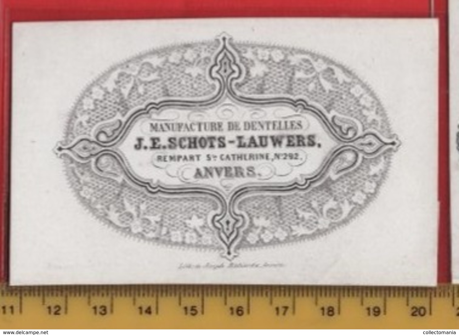 lot85A : 9 ViSiT cards, printer RATiNCKX in ANVERS Antwerpen porseleinkaarten circa 1840 à1860 hand press litho