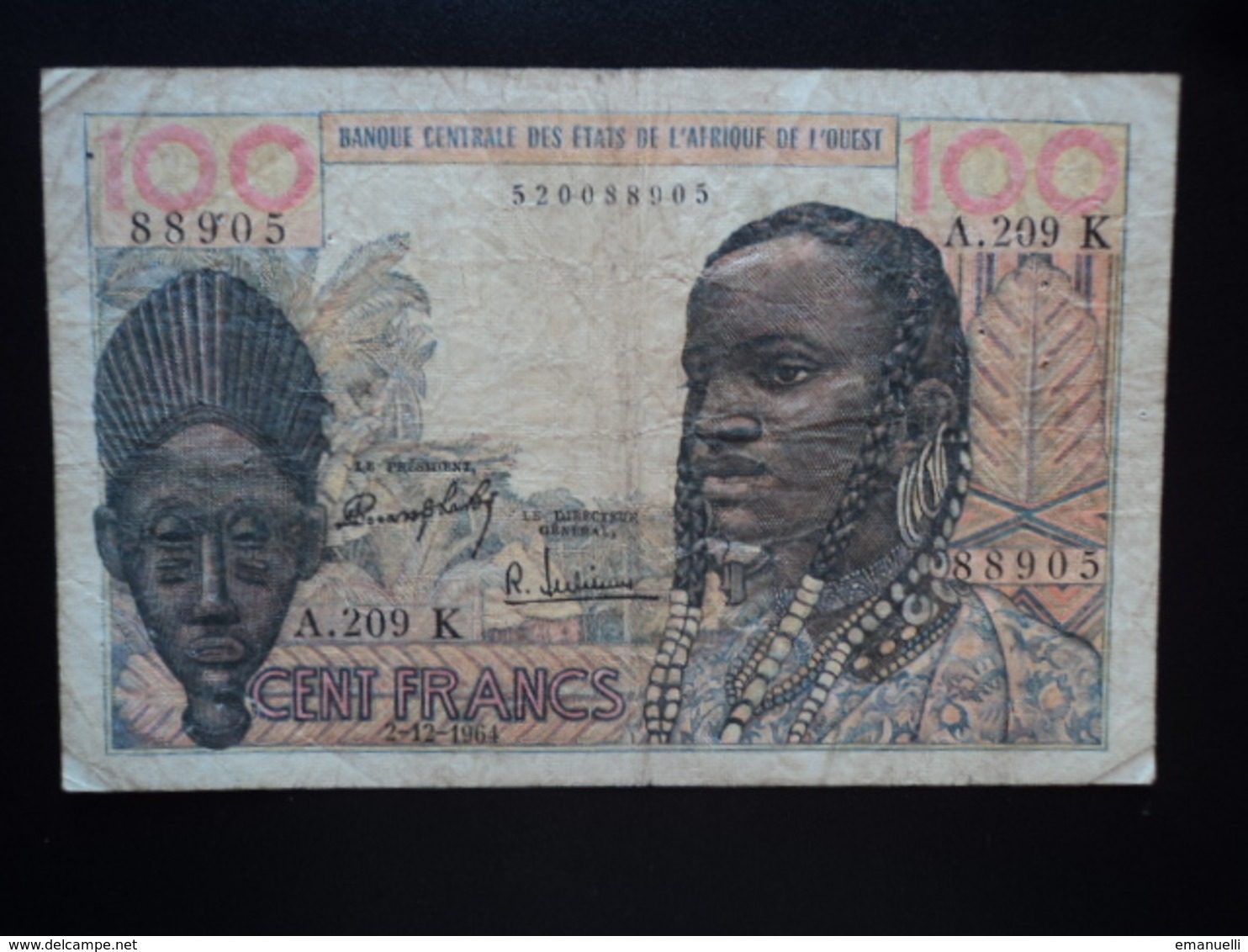 SÉNÉGAL ** : 100 FRANCS  2.12.1964   P 701Kd *   TTB - Senegal