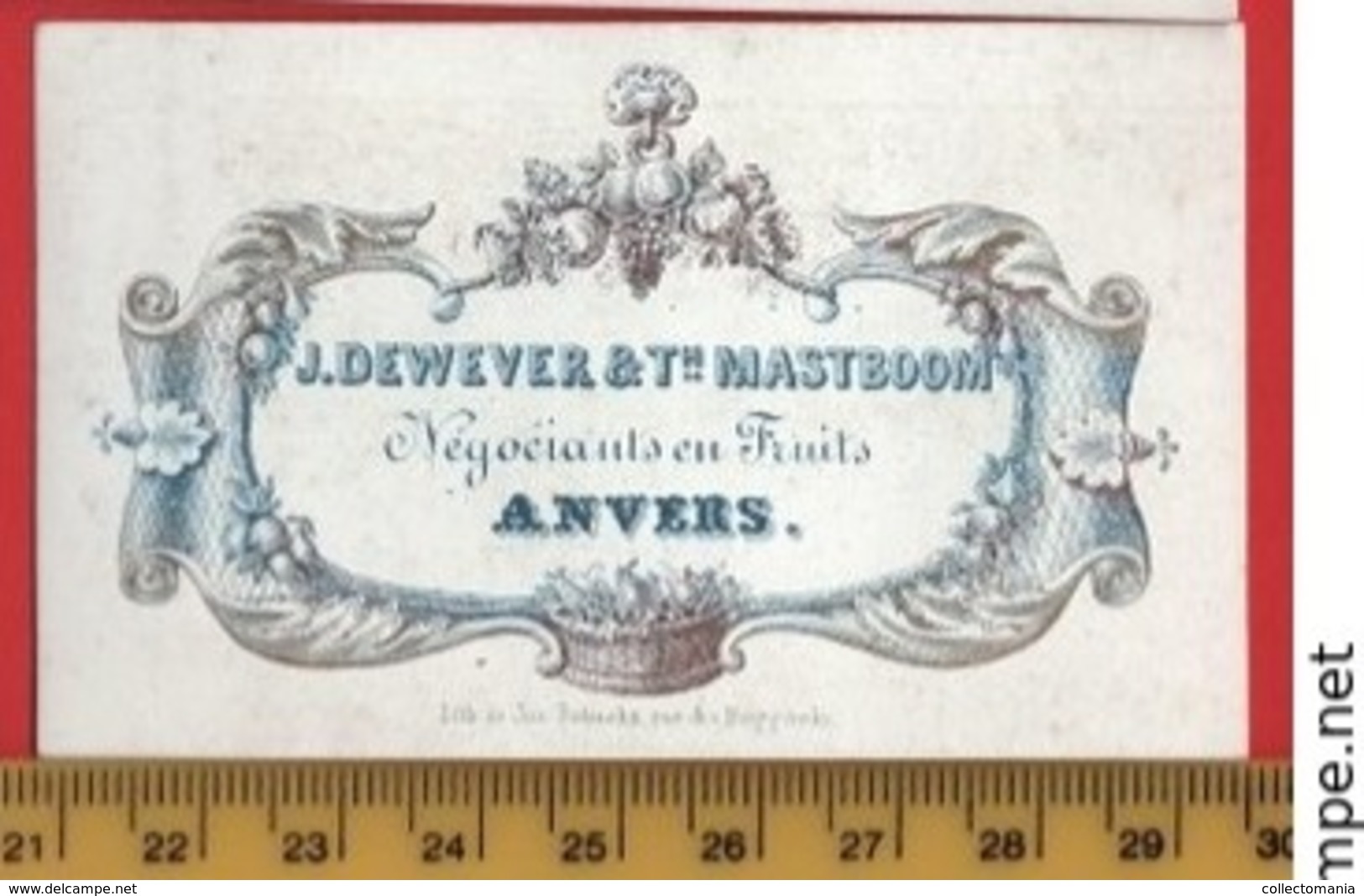 lot85B : 9 ViSiT cards, printer: all  RATiNCKX in ANVERS Antwerpen porseleinkaarten circa 1840 à1860 hand press litho