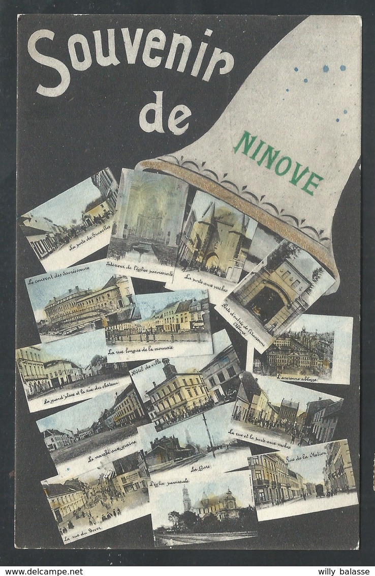 +++ CPA - Souvenir De NINOVE - Fantaisie - Dorure - Multivues   // - Ninove