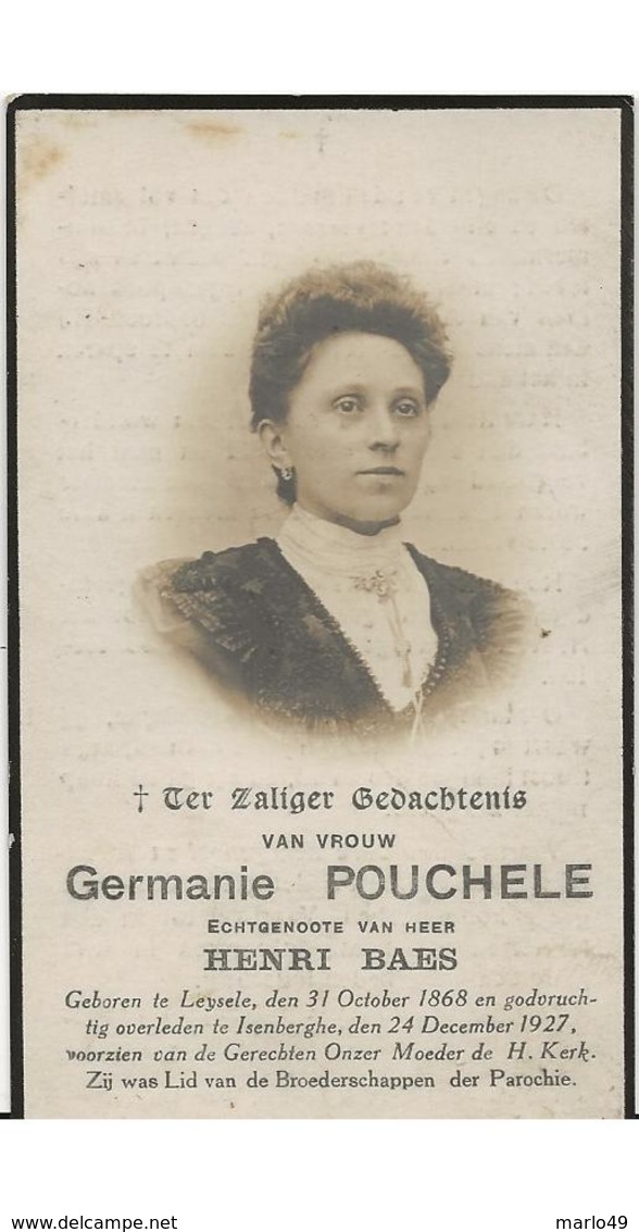 DP. GERMANIE POUCHELE ° LEYSELE 1868- + ISENBERGHE 1927 - Religion & Esotérisme