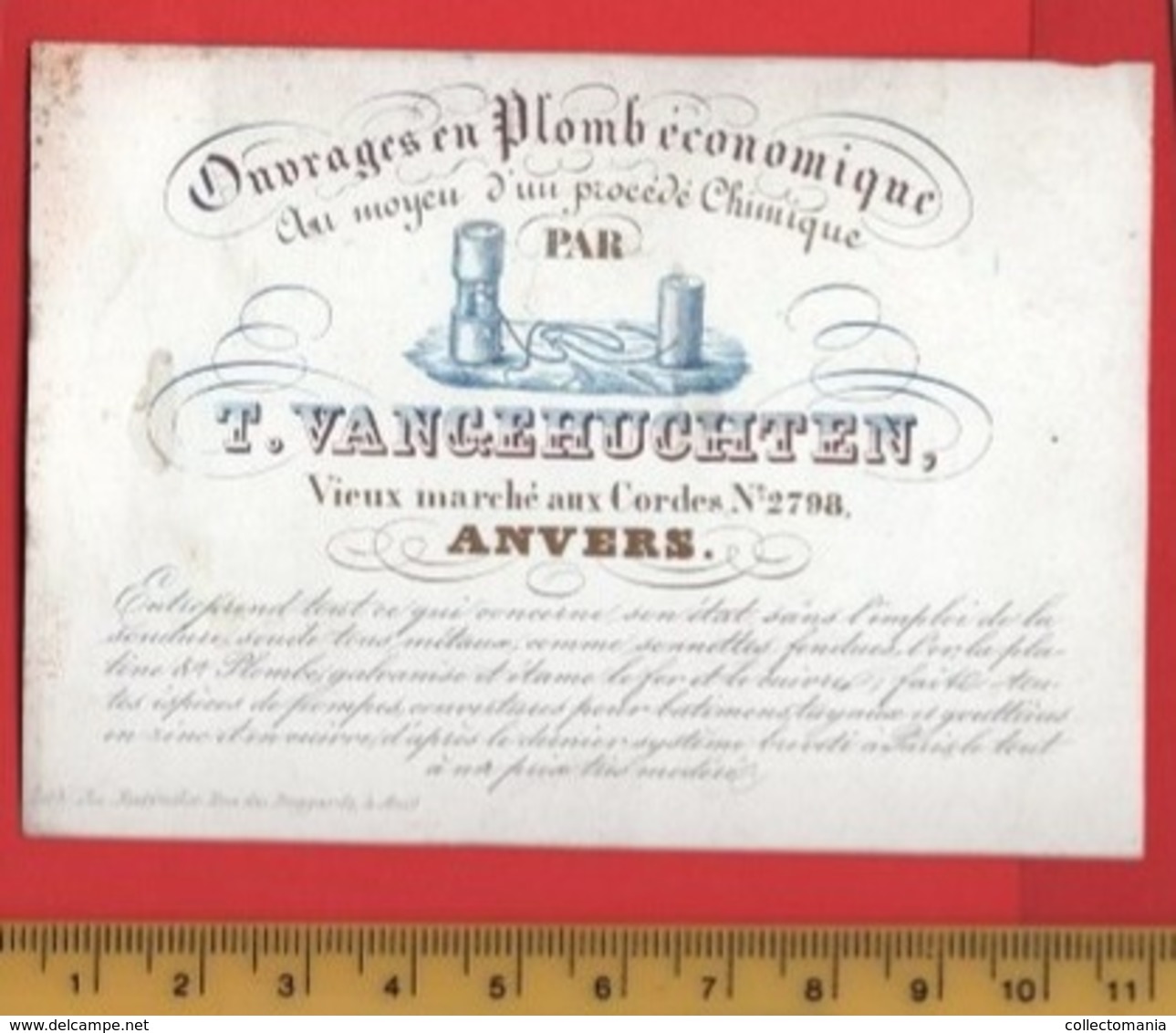 Lot85C: 6 ViSiT Cards, Printer: All  RATiNCKX In ANVERS Antwerpen Porseleinkaarten Circa 1840 à1860 Hand Press Litho - Porcelaine