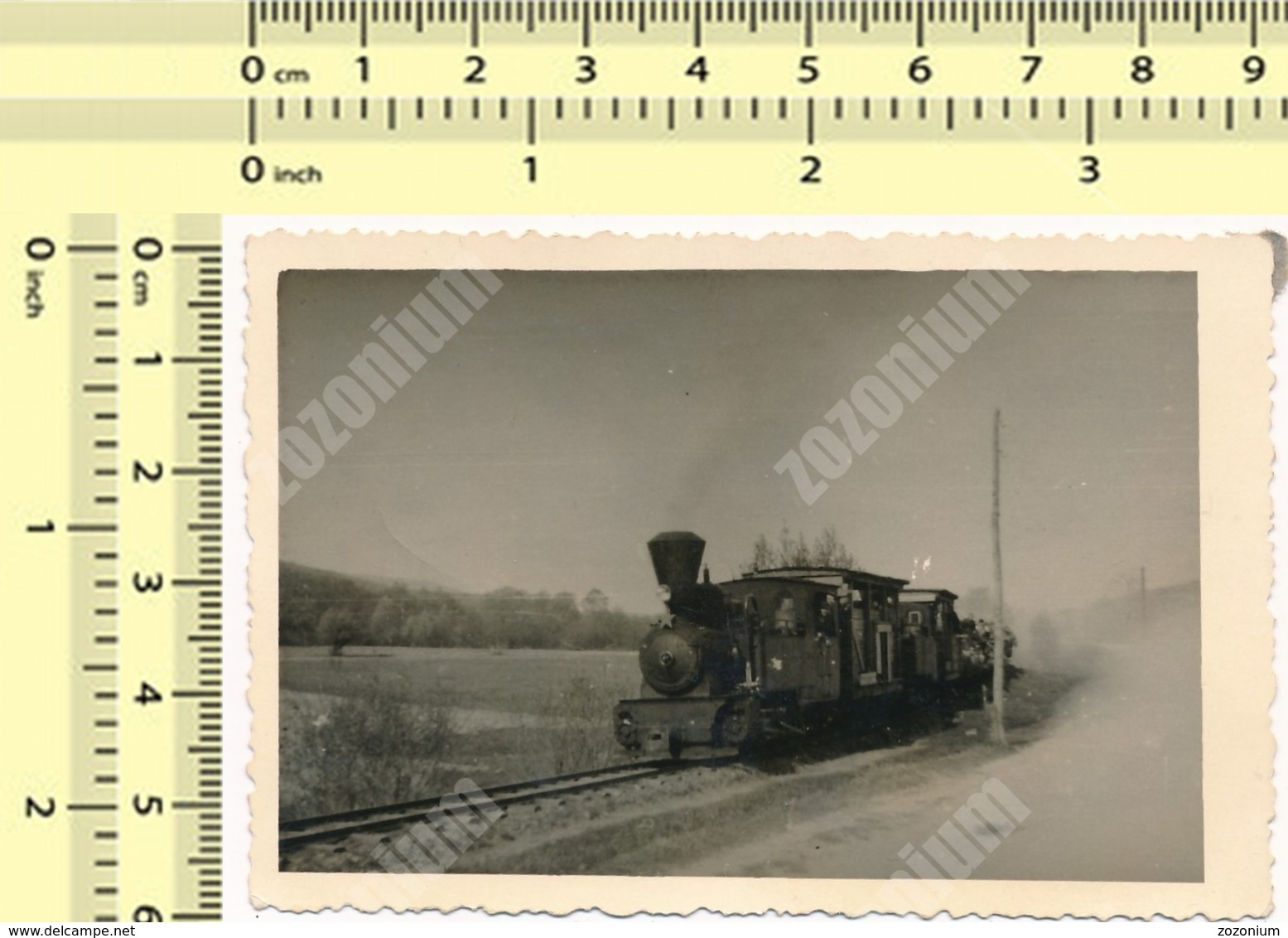 REAL PHOTO Steam Locomotive À Vapeur, Train Yugoslavia Vintage Original Photo Snapshot, Photograph - Treni