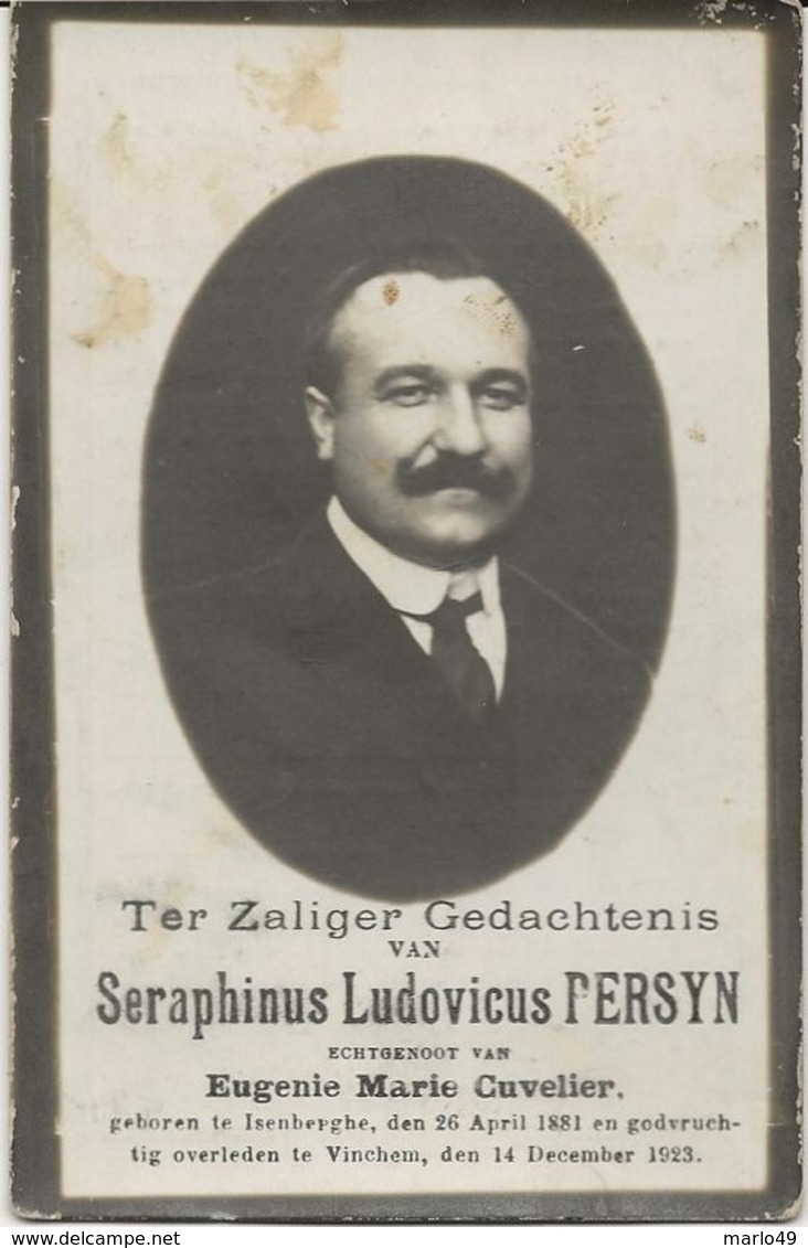 DP. SERAPHINUS PERSYN ° ISENBERGHE 1881- + VINCHEM 1923 - Religion & Esotérisme